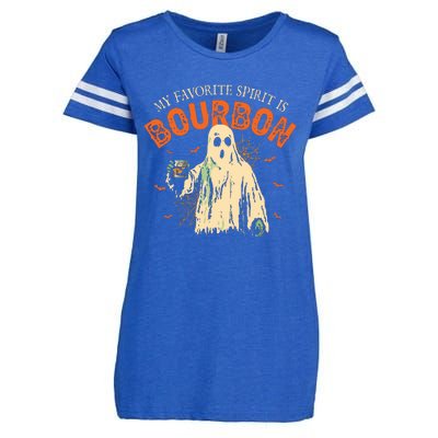 My Favorite Spirit Is Bourbon Funny Ghost Halloween Costume Enza Ladies Jersey Football T-Shirt