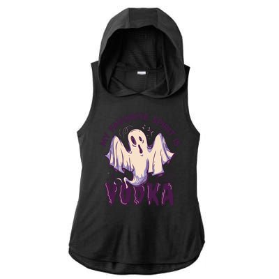 My Favorite Spirit Is Vodka Ladies PosiCharge Tri-Blend Wicking Draft Hoodie Tank