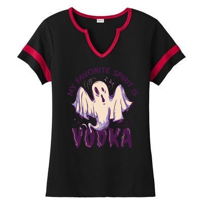 My Favorite Spirit Is Vodka Ladies Halftime Notch Neck Tee