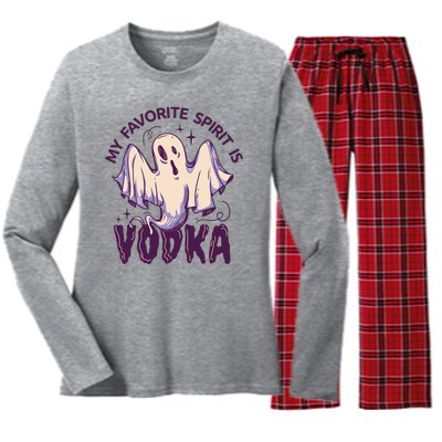 My Favorite Spirit Is Vodka Women's Long Sleeve Flannel Pajama Set 