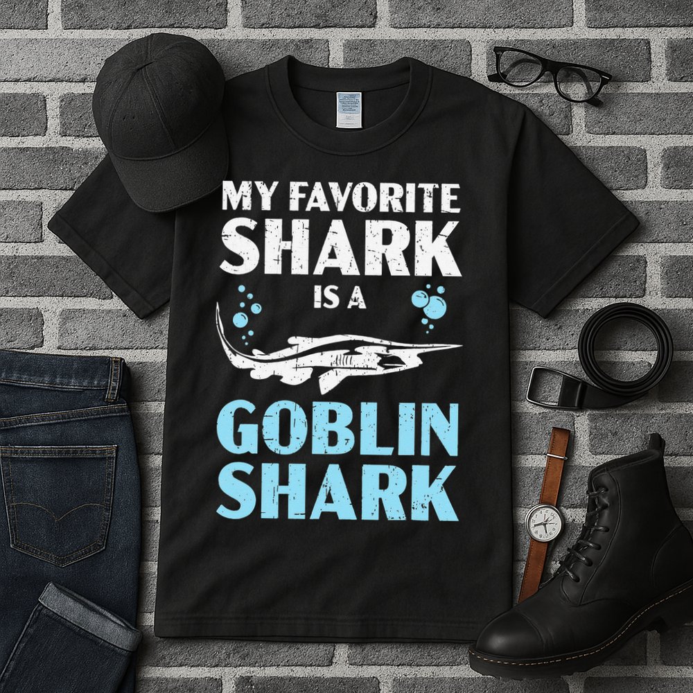 My Favorite Shark Is A Goblin Shark Animal Lover Tall T-Shirt