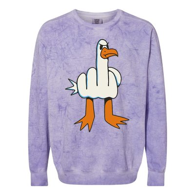 Middle Finger Seagull Colorblast Crewneck Sweatshirt