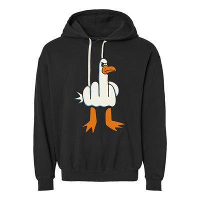 Middle Finger Seagull Garment-Dyed Fleece Hoodie