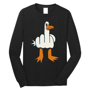 Middle Finger Seagull Long Sleeve Shirt