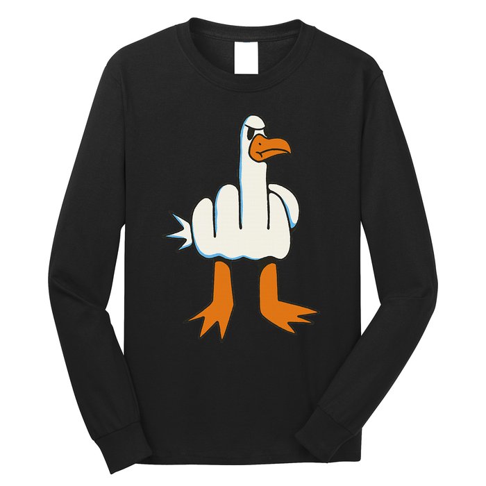 Middle Finger Seagull Long Sleeve Shirt