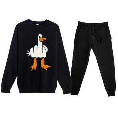 Middle Finger Seagull Premium Crewneck Sweatsuit Set