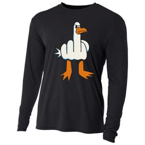 Middle Finger Seagull Cooling Performance Long Sleeve Crew