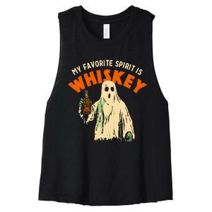 My Favorite Spirit Is Whiskey Women's Racerback Cropped Tank