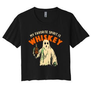 My Favorite Spirit Is Whiskey Women's Crop Top Tee