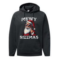 Mewy Funny Santa Mewing Joke Rizz Christmas Performance Fleece Hoodie