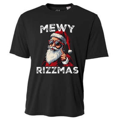 Mewy Funny Santa Mewing Joke Rizz Christmas Cooling Performance Crew T-Shirt