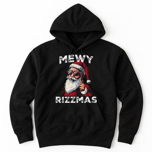 Mewy Funny Santa Mewing Joke Rizz Christmas Hoodie