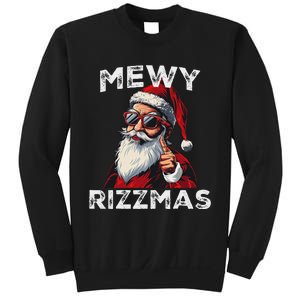 Mewy Funny Santa Mewing Joke Rizz Christmas Sweatshirt