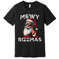 Mewy Funny Santa Mewing Joke Rizz Christmas Premium T-Shirt