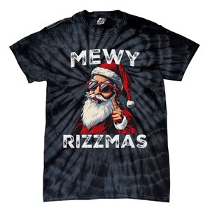 Mewy Funny Santa Mewing Joke Rizz Christmas Tie-Dye T-Shirt