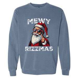 Mewy Funny Santa Mewing Joke Rizz Christmas Garment-Dyed Sweatshirt