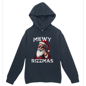 Mewy Funny Santa Mewing Joke Rizz Christmas Urban Pullover Hoodie