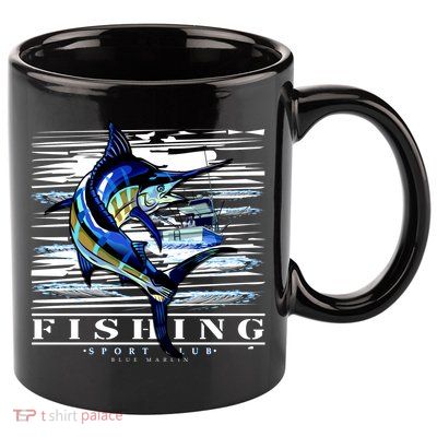 Marlin Fishing Sport Club 11oz C Handle Ceramic Mug