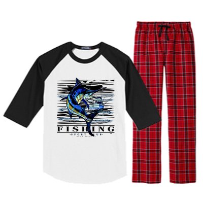 Marlin Fishing Sport Club Raglan Sleeve Pajama Set