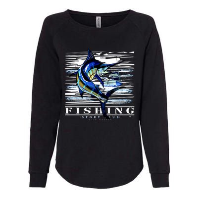 Marlin Fishing Sport Club Womens California Wash Sweatshirt