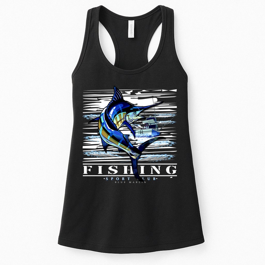 Marlin Fishing Sport Club Womens Tank Top