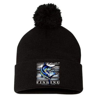 Marlin Fishing Sport Club Pom Pom 12in Knit Beanie