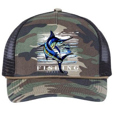 Marlin Fishing Sport Club Retro Rope Trucker Hat Cap