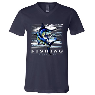 Marlin Fishing Sport Club V-Neck T-Shirt