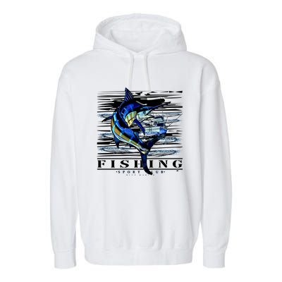 Marlin Fishing Sport Club Garment-Dyed Fleece Hoodie