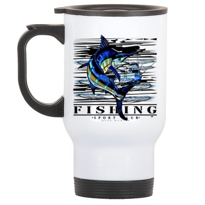 Marlin Fishing Sport Club Stainless Steel Travel Mug