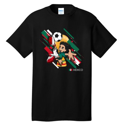 Mexico Football Soccer Playing Soccer Goal Dabbing Tall T-Shirt