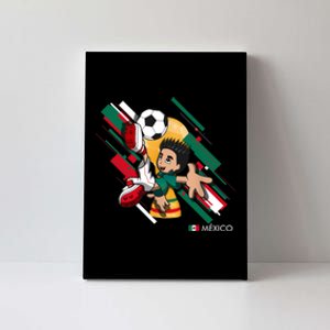 Mexico Football Soccer Playing Soccer Goal Dabbing Canvas