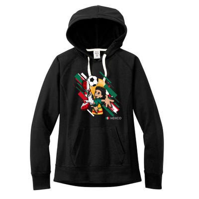 Mexico Football Soccer Playing Soccer Goal Dabbing Women's Fleece Hoodie