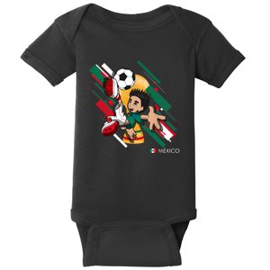 Mexico Football Soccer Playing Soccer Goal Dabbing Baby Bodysuit