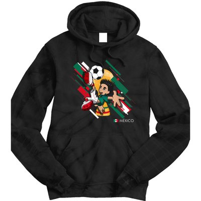 Mexico Football Soccer Playing Soccer Goal Dabbing Tie Dye Hoodie