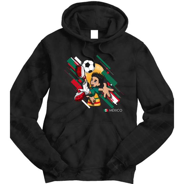 Mexico Football Soccer Playing Soccer Goal Dabbing Tie Dye Hoodie