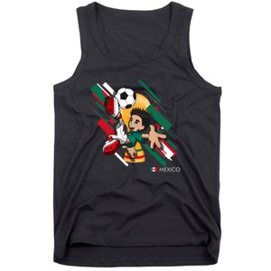 Mexico Football Soccer Playing Soccer Goal Dabbing Tank Top