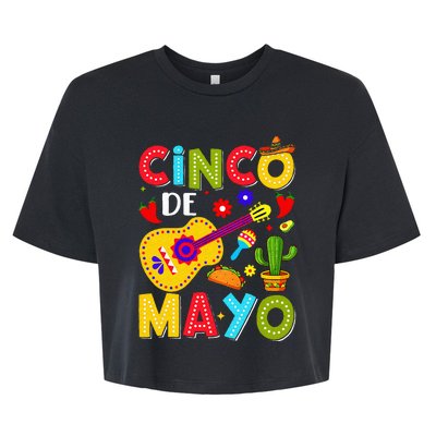 Mexican Fiesta Squad 5 De Mayo Bella+Canvas Jersey Crop Tee