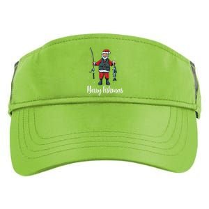 Merry Fishmas Santa Christmas Fisherman Adult Drive Performance Visor