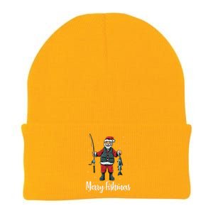 Merry Fishmas Santa Christmas Fisherman Knit Cap Winter Beanie