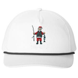 Merry Fishmas Santa Christmas Fisherman Snapback Five-Panel Rope Hat