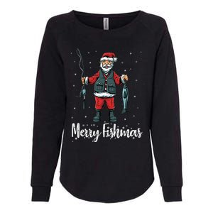 Merry Fishmas Santa Christmas Fisherman Womens California Wash Sweatshirt