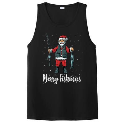 Merry Fishmas Santa Christmas Fisherman PosiCharge Competitor Tank