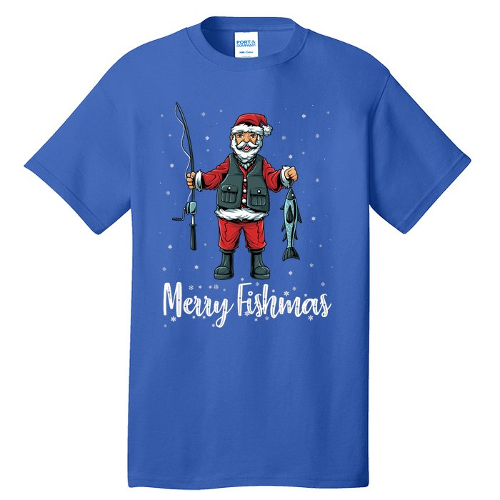 Merry Fishmas Santa Christmas Fisherman Tall T-Shirt