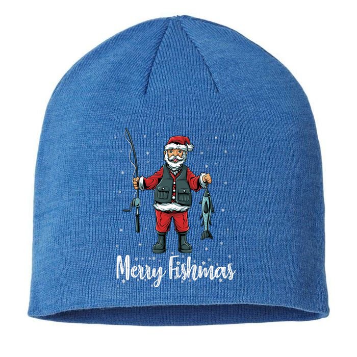 Merry Fishmas Santa Christmas Fisherman Sustainable Beanie