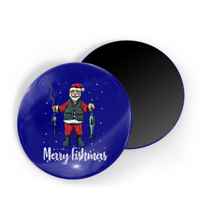 Merry Fishmas Santa Christmas Fisherman Magnet