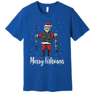 Merry Fishmas Santa Christmas Fisherman Premium T-Shirt