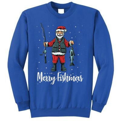 Merry Fishmas Santa Christmas Fisherman Tall Sweatshirt