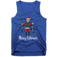 Merry Fishmas Santa Christmas Fisherman Tank Top