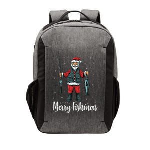 Merry Fishmas Santa Christmas Fisherman Vector Backpack